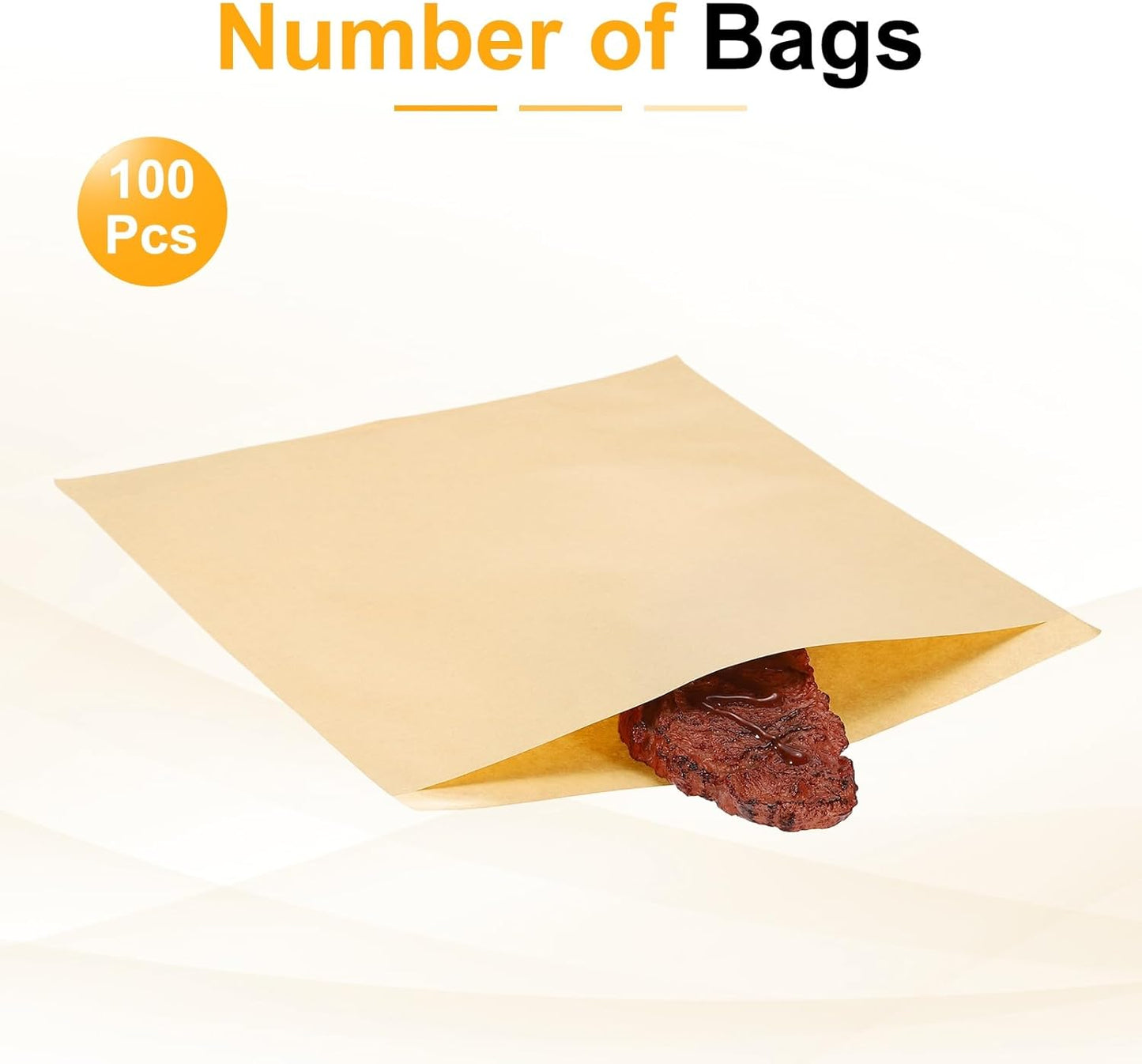 PATIKIL 9.84x9.84 Inch Paper Sandwich Bags, 100 Pcs Pastry Bag Small Pastry Bags Cookie Sleeves Food Packaging for Bakery Treats, Light Brown