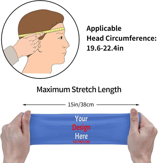 Custom Sweatbands for Men Women, Design Your Own Text Name Image Photo Personalized Sports Headbands