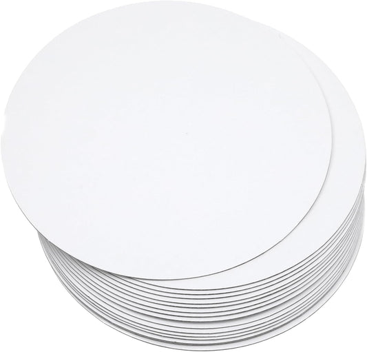 qiqee 13 Inch White Cake Boards Round 40-Packs Circles Rounds Base Food-Grade Cardboard Cake Plate（Thinner But Stronger）
