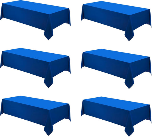 Rectangle Tablecloths 60x120 Inch 6 Pack Royal Blue Tablecloth Washable Decorative Linen Polyester Table Cloths for Dining Table Banquets Buffet Parties and Wedding