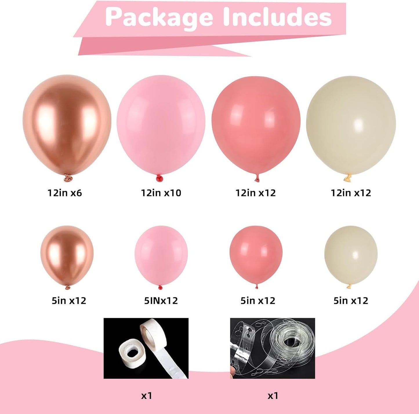 Blush Pink Balloon Garland Kit Rose Gold Dusty Pink Sand White Balloons Arch Retro Light Pastel Pink Beige Nude Creme Balloon for Women Bridal Baby Shower Boho Wedding Birthday Party Decoration