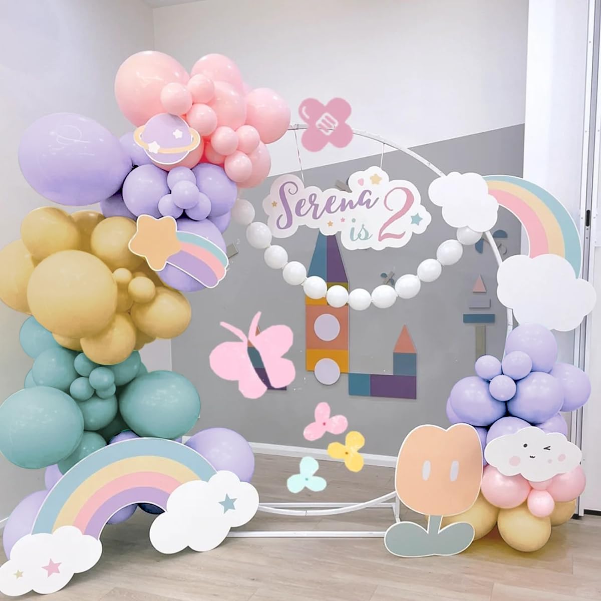 Blue Purple Pink Nude Balloon Garland Arch Kit, 160Pcs Latex Balloons Different Size Balloons 18 12 10 5 inch for Birthday Baby Shower Wedding Bridal Shower Party Decorations