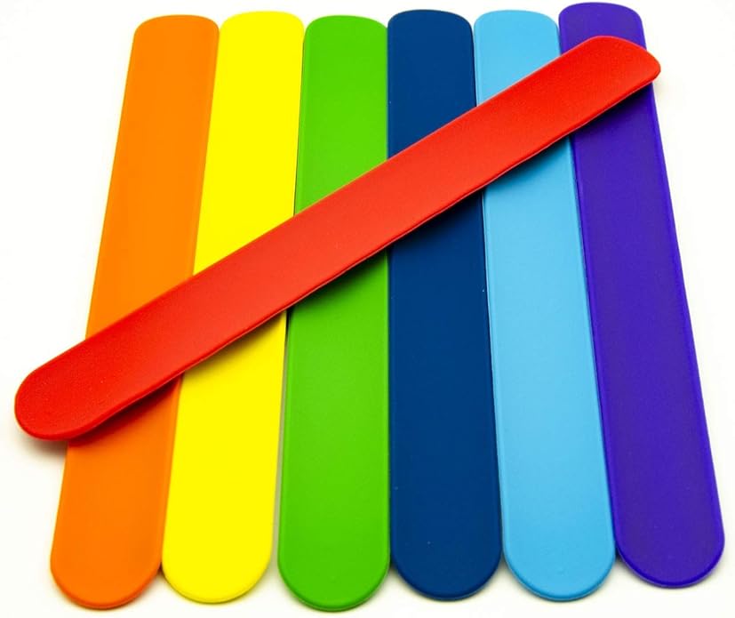 Colored Silicone Rubber Slap Bracelets Wristbands for Kid's Toys,Party Favors,Kindergarten Playing fun;Wrapping Paper Silicone Slap Band,Holiday Flip Wraps,Rolls Holder,Stocking Organizers,Distinguishing Bundle for Fabics,Cloths,Canvas,Cables in Office...