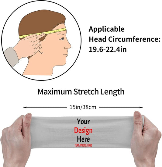 Custom Sweatbands for Men Women, Design Your Own Text Name Image Photo Personalized Sports Headbands
