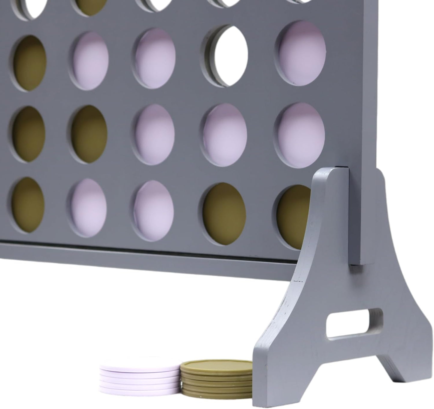 Tailgating Pros Premium Grey Giant Four in a Row with Carrying Case - Jumbo Oversized Outdoor Yard Game - Connect Multiple Pucks in a Row to Win - Many Puck Colors Available!