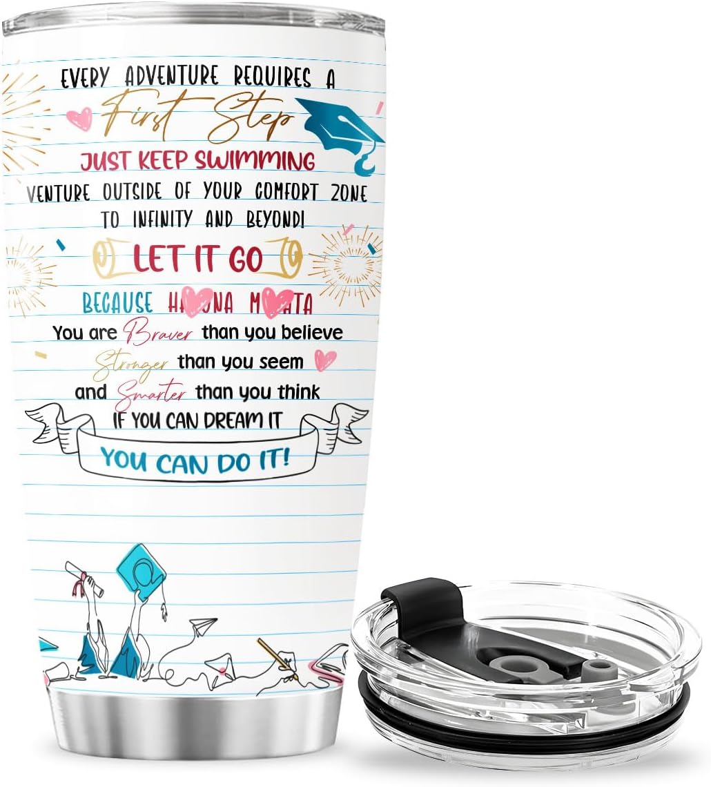 Graduation Gifts, Graduation Tassel Castle, Tumbler 20 Oz With Lid And Straw, Tumblers Of Class
