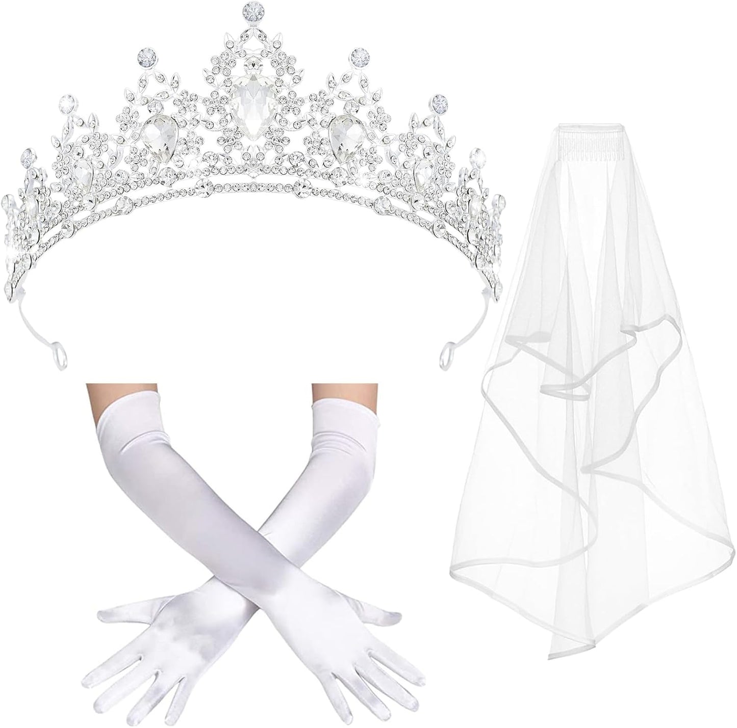 Crystal Tiaras & Crowns for Women, Bride Royal Queen Headband Princess Headpieces for Birthday Cake Crown & Prom Pageant Party