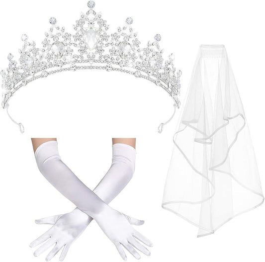 Crystal Tiaras & Crowns for Women, Bride Royal Queen Headband Princess Headpieces for Birthday Cake Crown & Prom Pageant Party