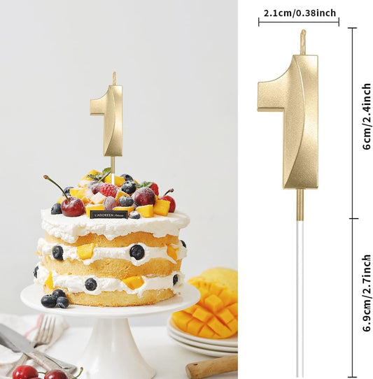 10th Birthday Candles Number Candles 10th Birthday Candle 3D Diamond Shape Number Candles Numeral Birthday Cake Topper Cake Candles for Birthday Decoration Theme Party Cake Decoration Champagne Gold