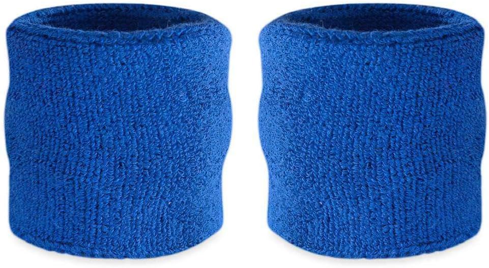 Suddora Wrist Sweatbands, Absorbent and Breathable Thick Cotton Bands for Working Out, Gymnastics, Basketball, Tennis, and Football, Multiuse Wristbands for Costumes and Cosplay