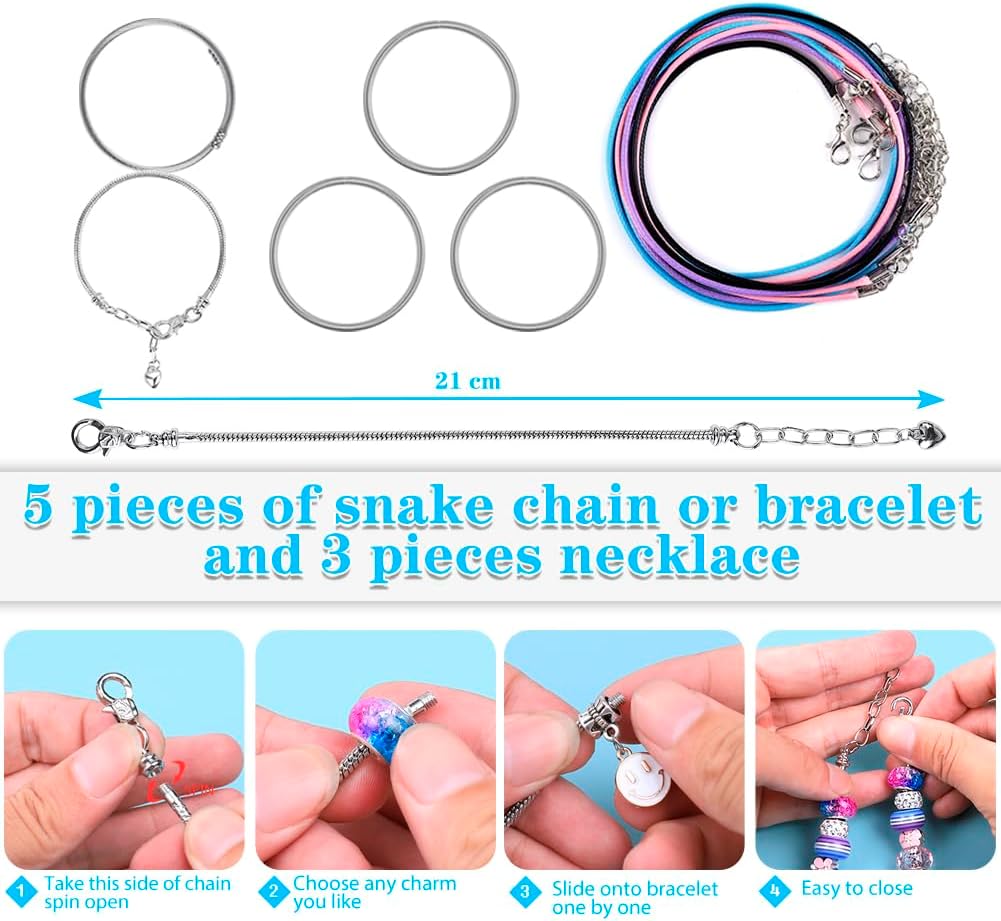 AIPRIDY Charm Bracelet Making Kit,Unicorn Mermaid Crafts Gifts Set Can Inspires Imagination and Creativity,Jewelry Making Kit Perfect Gifts for Girls 5-12 Years Old (125 Pieces)
