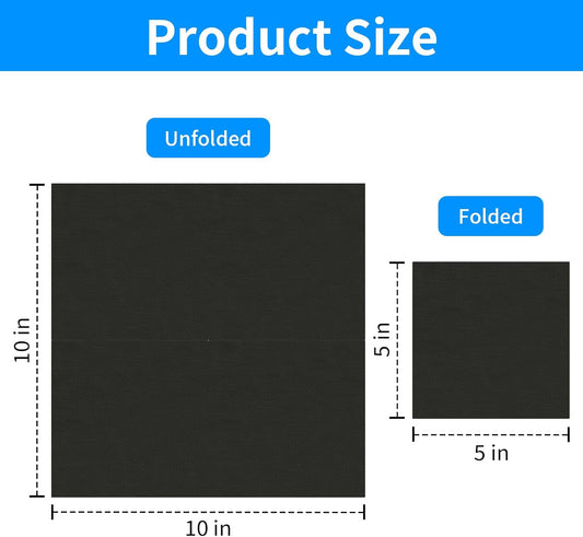 Black Linen-Feel Beverage Napkins - 200PCS Disposable Cocktail Napkins, Soft & Absorbent, 1/4 Fold, 5" x 5" Black Napkins Cloth for Bar, Café, Party, Wedding Or Event