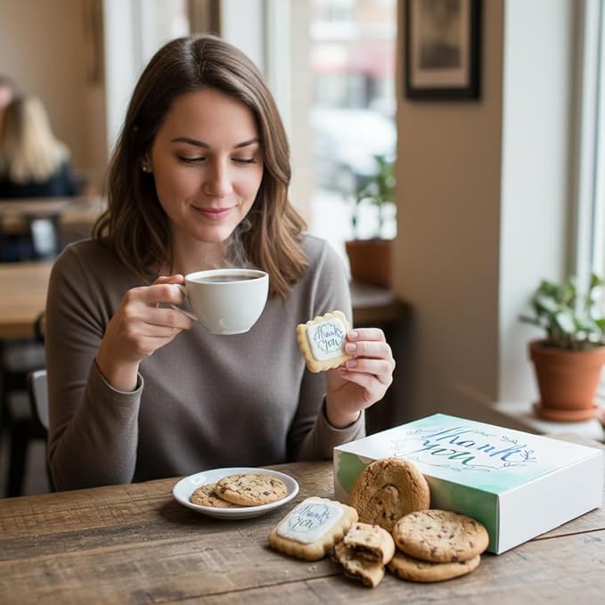 Thank You gift Basket Cookies Employee Appreciation | INDIVIDUALLY WRAPPED | Chocolate Chip For Men Women Kids | Corporate Events | Large Cookies | Nurses Staff Teachers Workers