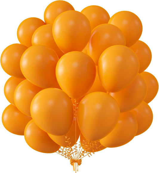 KALOR 10 Inch Orange Balloons, 100 Pcs Latex Helium Balloons for Kid's Birthday Party Baby Shower Wedding Graduation Graduation Party Decorations