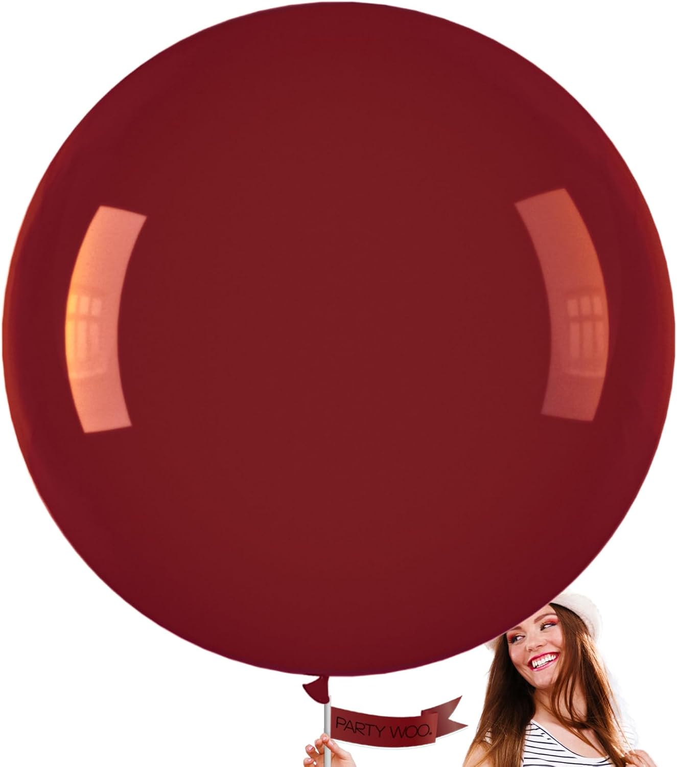 PartyWoo Dark Red Large Balloons 4 pcs 36 Inch Burgundy Maroon Ruby Red Big Jumbo Giant Ruby Red Latex Balloons for Graduation Birthday Valentine's Day Wedding Anniversary Party Decorations Red-Y75