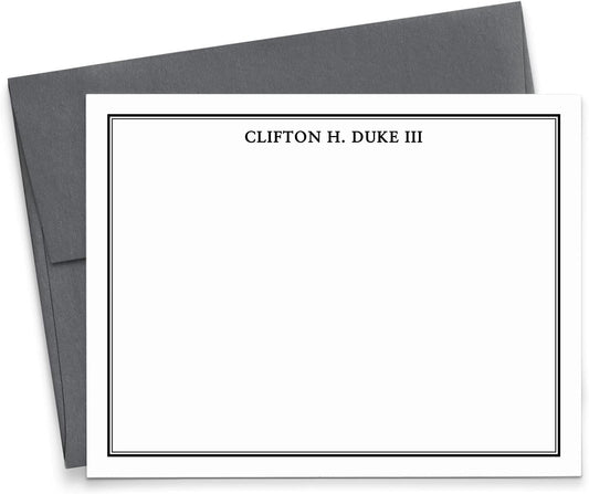 Modern Pink Paper Mens Personalized Stationery Set for Boys, Boys Personalized Thank you Notes, Men Custom Note Cards, Mens Stationary Set, Your Choice of Colors and Quantity