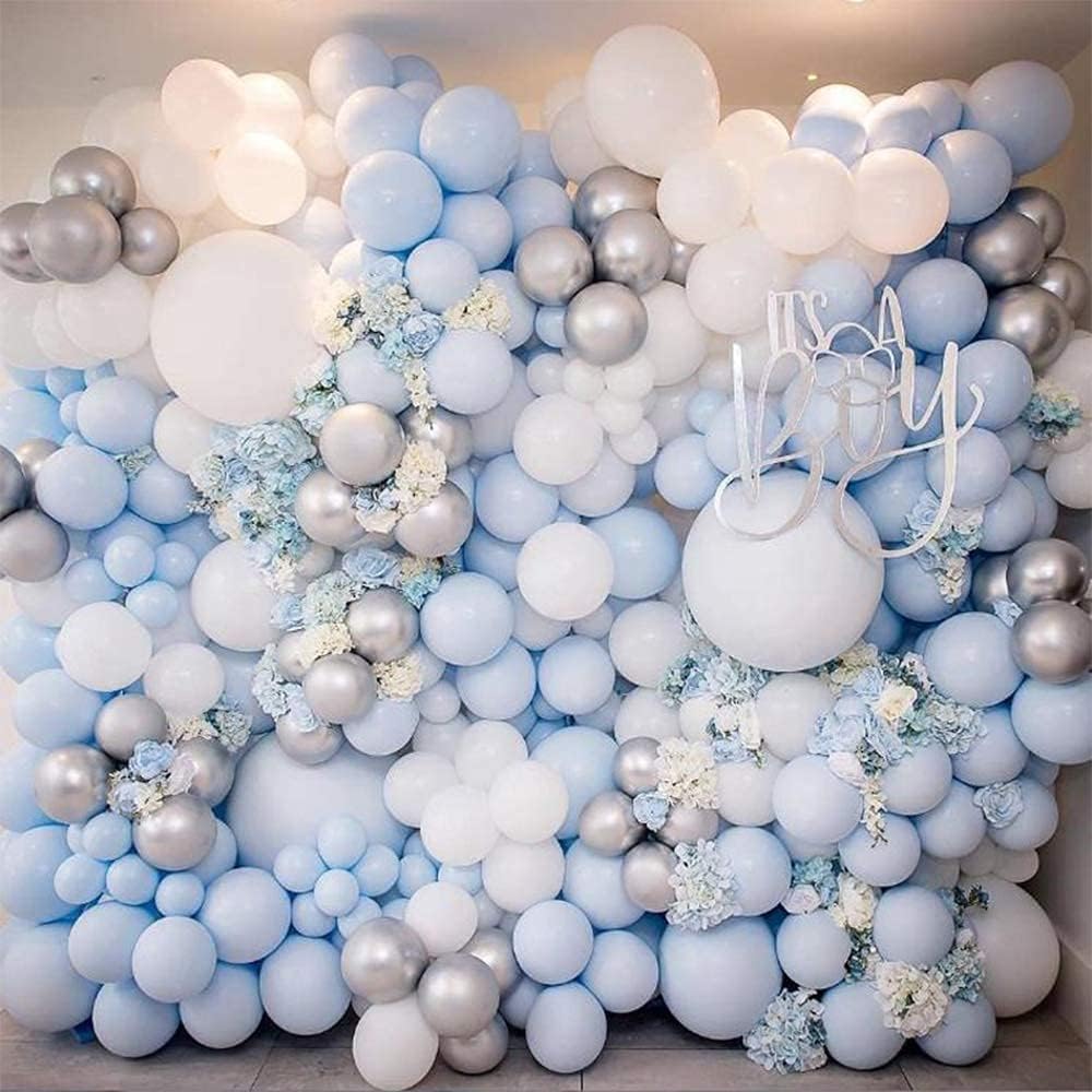BEISHIDA 50Pcs Light Blue Party Balloons 5 Inch Light Blue Balloon Matte Latex Ballon White Round Balloons for Party Birthday Wedding Graduation Anniversary Baby Shower