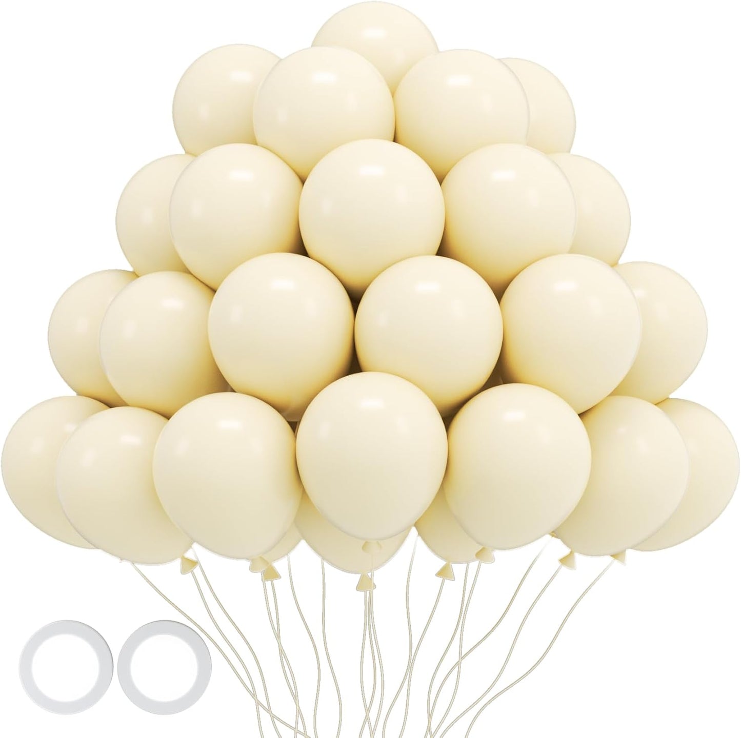 105pcs Ivory Balloons 12inch Party Latex Balloons for Boys Girls Birthday Baby Shower Gender Reveal Wedding Sunflower Party Decorations