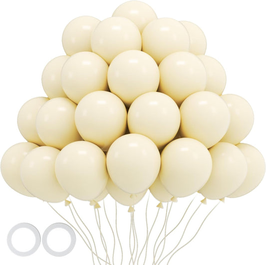 105pcs Ivory Balloons 12inch Party Latex Balloons for Boys Girls Birthday Baby Shower Gender Reveal Wedding Sunflower Party Decorations