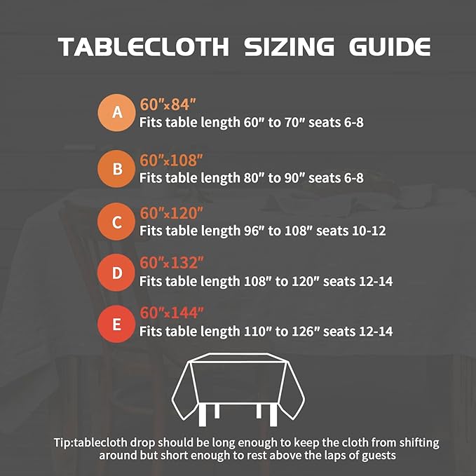EVERLY Pure Linen Hemstitch Tablecloth,100% Stonewashed French Linen tablecloths for Kitchen Dining Rectangle Tables,60x84Inch Machine Washable Christmas Thanksgiving Organic Tablecloth-White