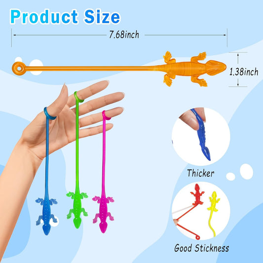 Sticky Hands Bulk 36PCS Kids Party Favors Lizard Shape Stretchy Sticky Hand Fidget Toys Kids Goodie Bag Stuffers Treasure Box Toys for Classroom Prizes Birthday Party Supplies Easter Egg Fillers