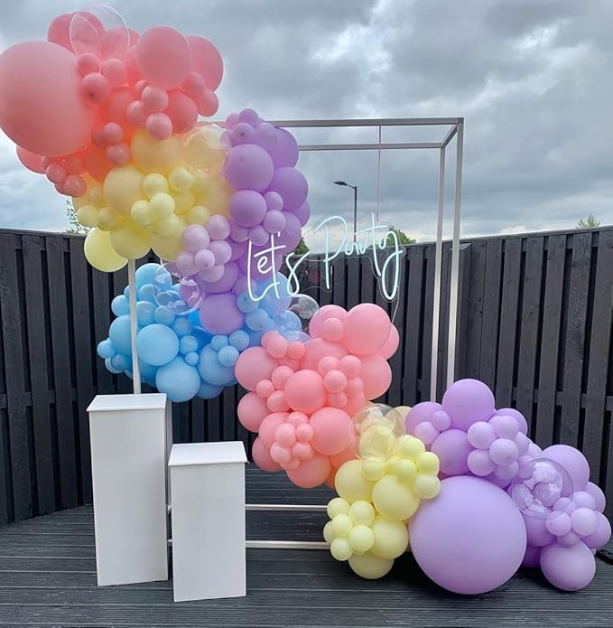 Pastel Balloon Garland Arch Kit, 162pcs Assorted Colors Pastel Latex Balloons for Rainbow Wedding Baby Shower Girls Princess Birthday Easter Unicorn Ice Cream Theme Party Decorations