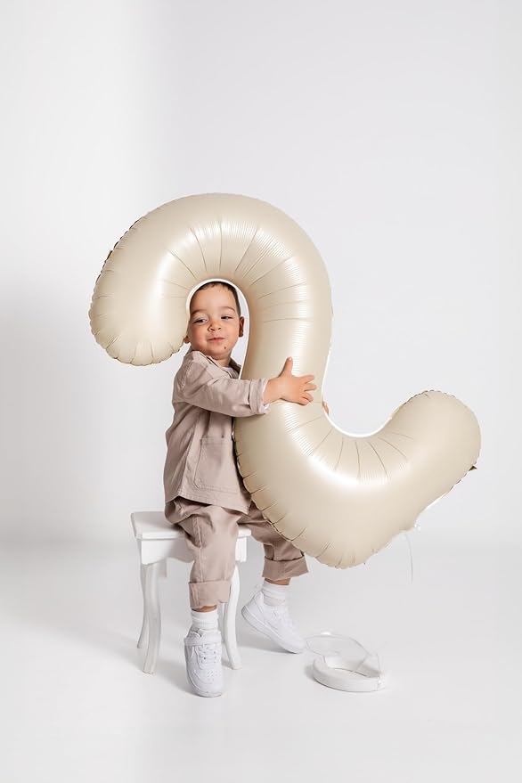 Cream 3 Balloon, Cream Number Balloons 40 Inch, 3rd Birthday Decorations for Kids Girls Boys, Men Women Party Supplies for Party Decorations, Number 3 Balloon