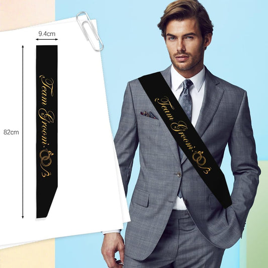 Groomsman Sash - Black Sash Wedding Accessories for Groomsmen & Bachelor Party Decorations & Favors