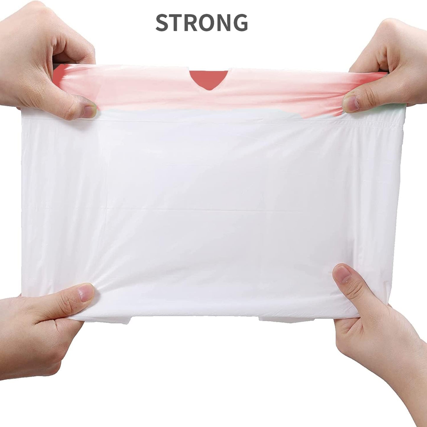 Trash Bags, 2.6 Gallon, 200 Count, Drawstring, Odorless, Extra Thick, White Plastic, Food Scrap Bag for Home Office Bathroom Kitchen Bins