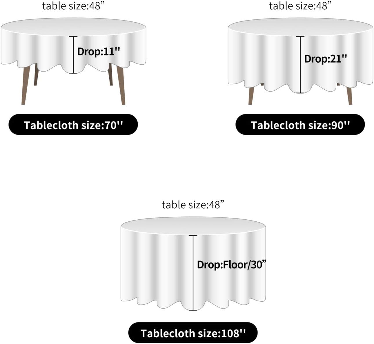 Ascoza 2pack 90 Inch Dusty Pink Round Tablecloth in Washable Polyester Fabric for Wedding/Banquet/Restaurant/Parties