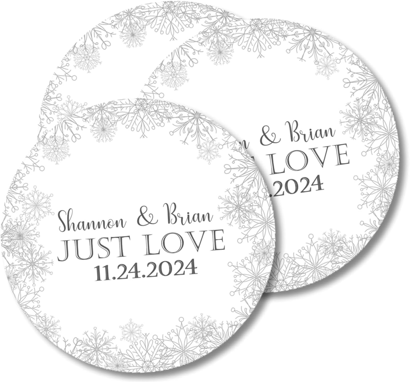 Winter Snowflake Wedding Invitations, Boho Winter, Personalized, Set of 12 Invitations with Envelopes