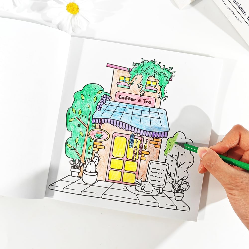 Adorable Coloring Book for Kids Ages 4–8: 40 Unique Single-Sided Pages to Prevent Bleed-Through | Thick Paper for Markers & Crayons | Screen-Free Learning Fun & Family Creative Gift (Corners of Life)