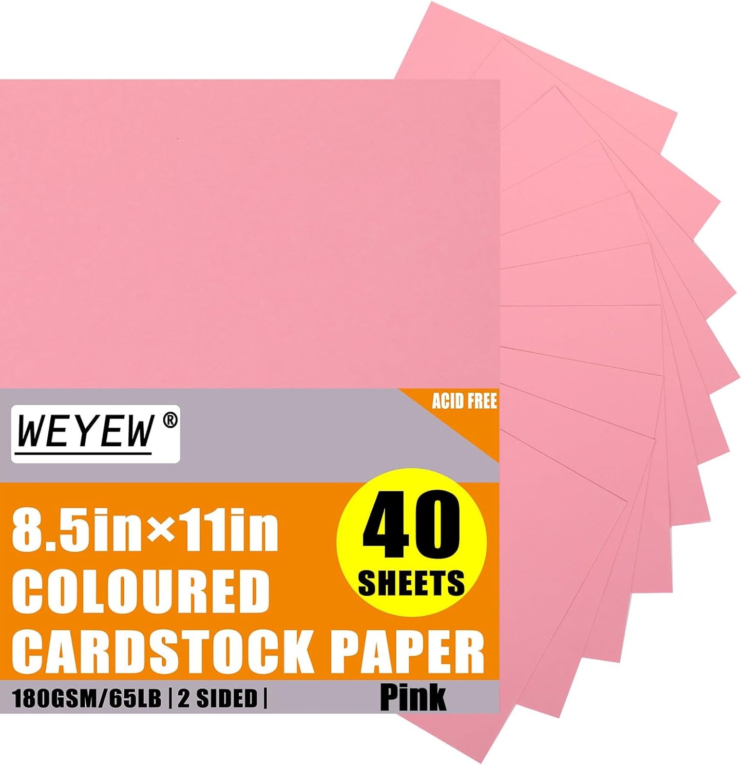 Pink Cardstock 8.5 x 11 Thick Paper, 40 Sheets 65 LB/180 GSM, Cardstock Printer Paper for Invitations, Menus, Wedding, DIY Cards, Kids School Supplies