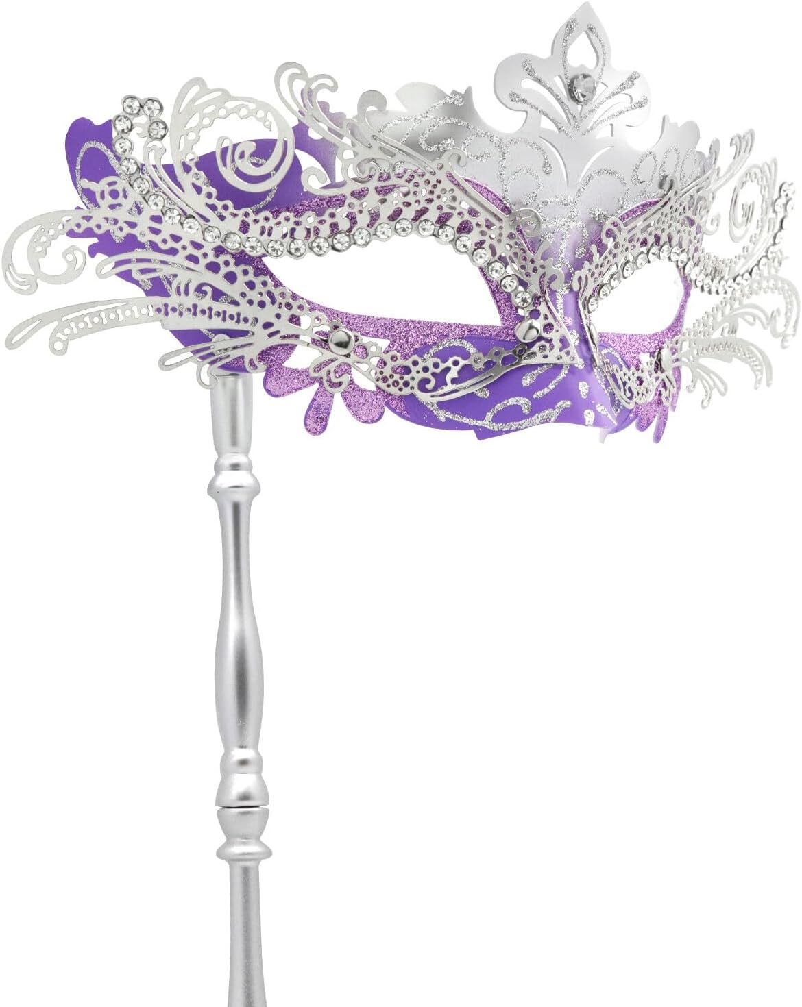 Coddsmz Masquerade Mask with Stick Venetian Mask Mardi Gras Decorations for Womens Halloween Costume Mask