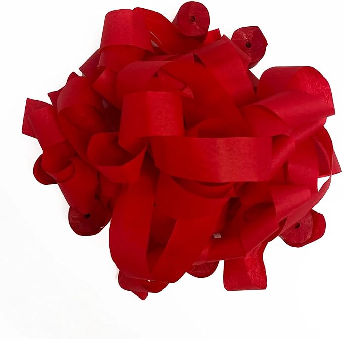 Tissue Paper Streamers in Launcher Sleeve, Red Color (20 Streamer Rolls per Sleeve)