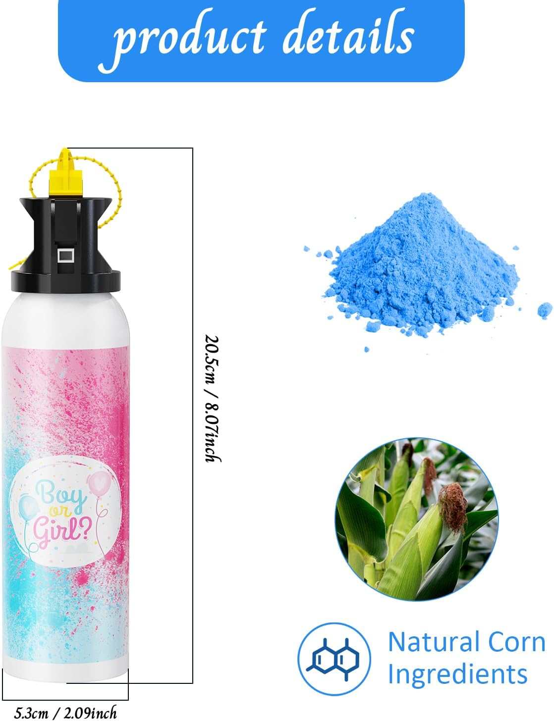 Gender Reveal Fire Extinguisher Color Blasters: 2 Pcs Blue Blaster Only for Baby Boy with Blue Smoke suitable for Gender Reveal Party Decorations