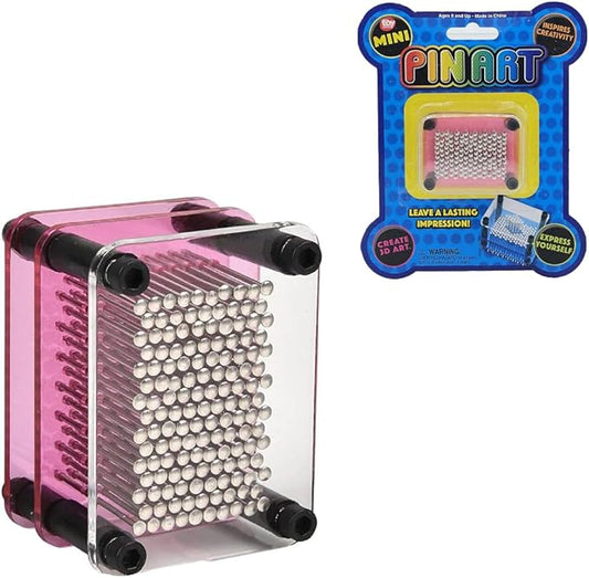The Dreidel Company Mini Pin Art Toy Game, Classic Item Inspires Imagination and Challenge Sense, Innovative, 2.33"X1.75" (Pink)