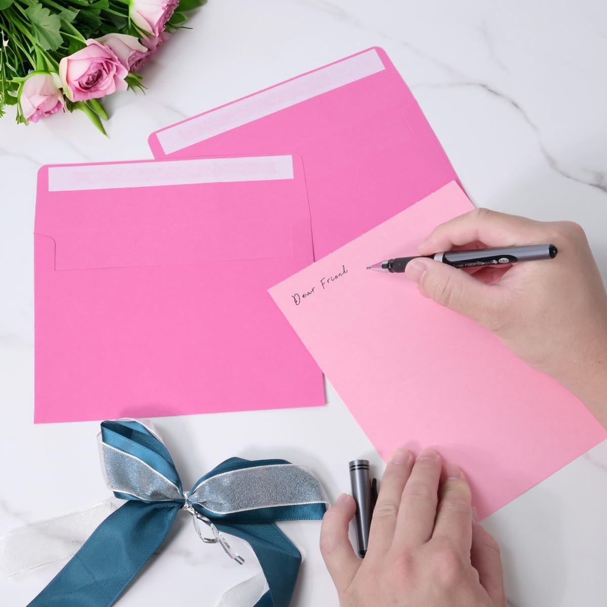 Blank Cards and Envelopes 4x6, 30 Pack 10-Color Assorted Invitation Folded Cardstock with 30 Matching Self-Seal A4 Envelopes, Thank You Blank Greeting Cards, for DIY, Print Custom, Wedding & Birthday