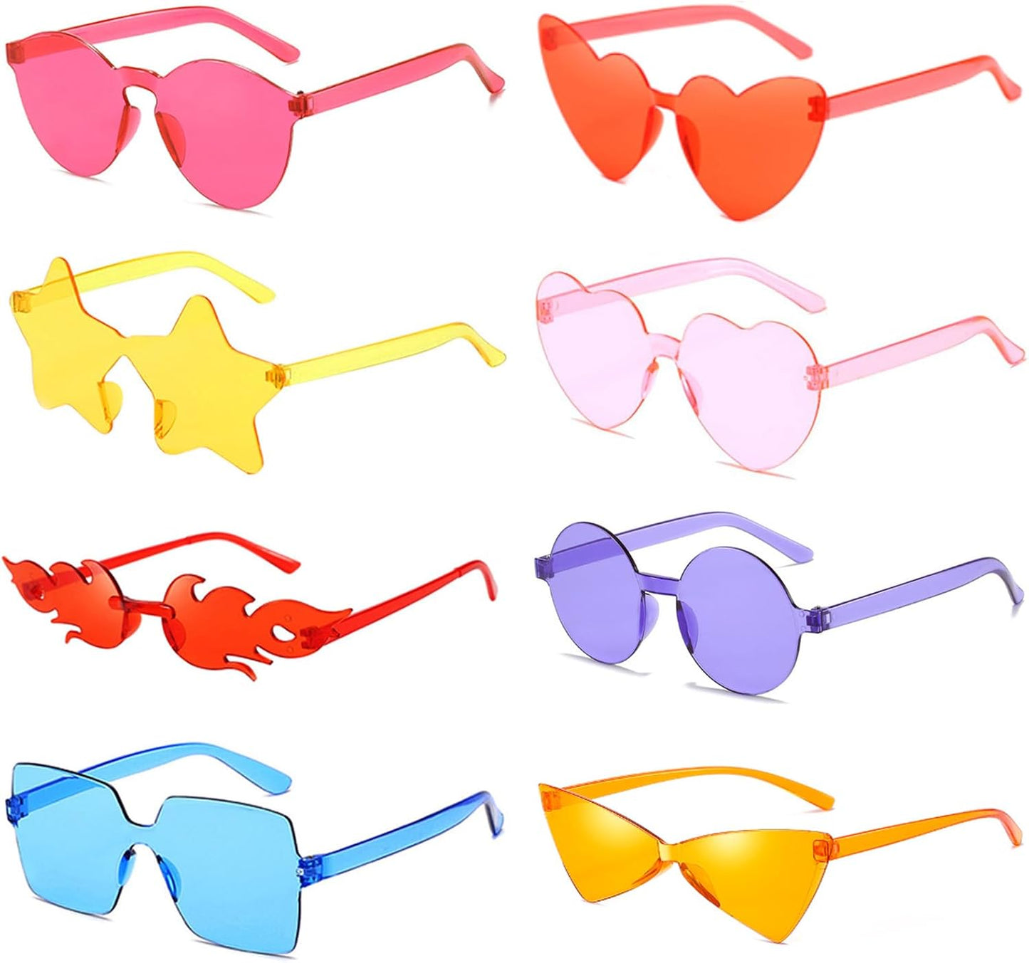 Matcheck 8/12/16 Mixed Style Rimless Sunglasses Retro Colored Party Glasses Candy Bachlor Photoshoot Costume Accessories