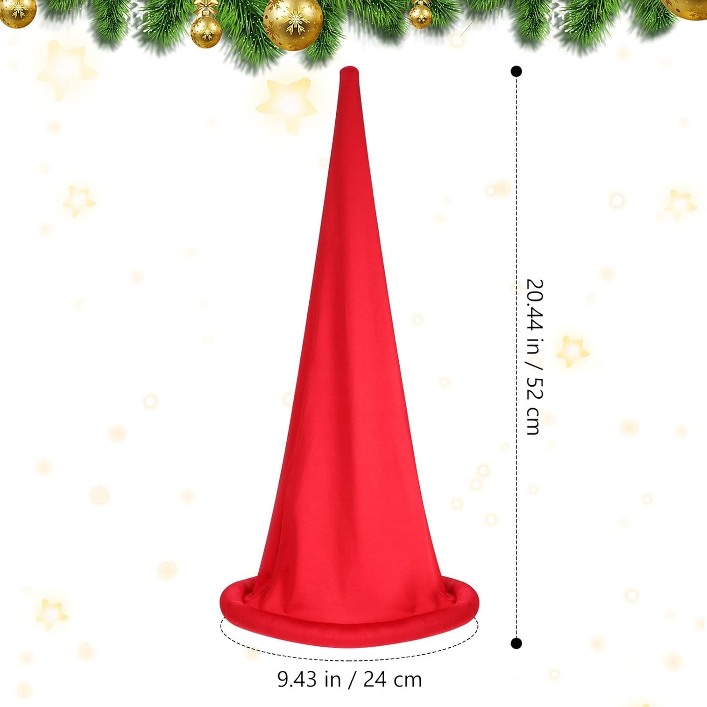 minkissy Halloween Gnome Hat Decorative Elf Hat Cosplay Costume Prop for Parties, Red Polyester Cap, 20. 47 Inch