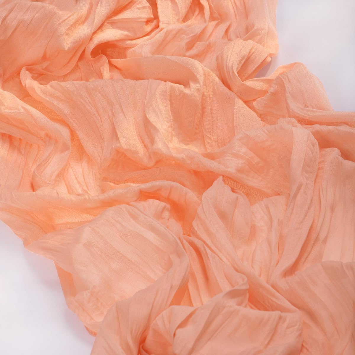 MLMC Peach Pink Cheesecloth Table Runner 10ft Rustic Fall Gauze Coral Cheese Cloth Table Runner 35x120 Inches for Wedding Bridal Baby Shower Thanksgiving Party Decor