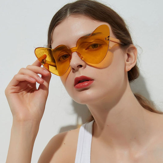 10/20 Pack Star/Heart Shape/Round/Butterfly/Cat Eye/Rectangle/Fire Rimless Tinted Party Sunglasses Color Glasses