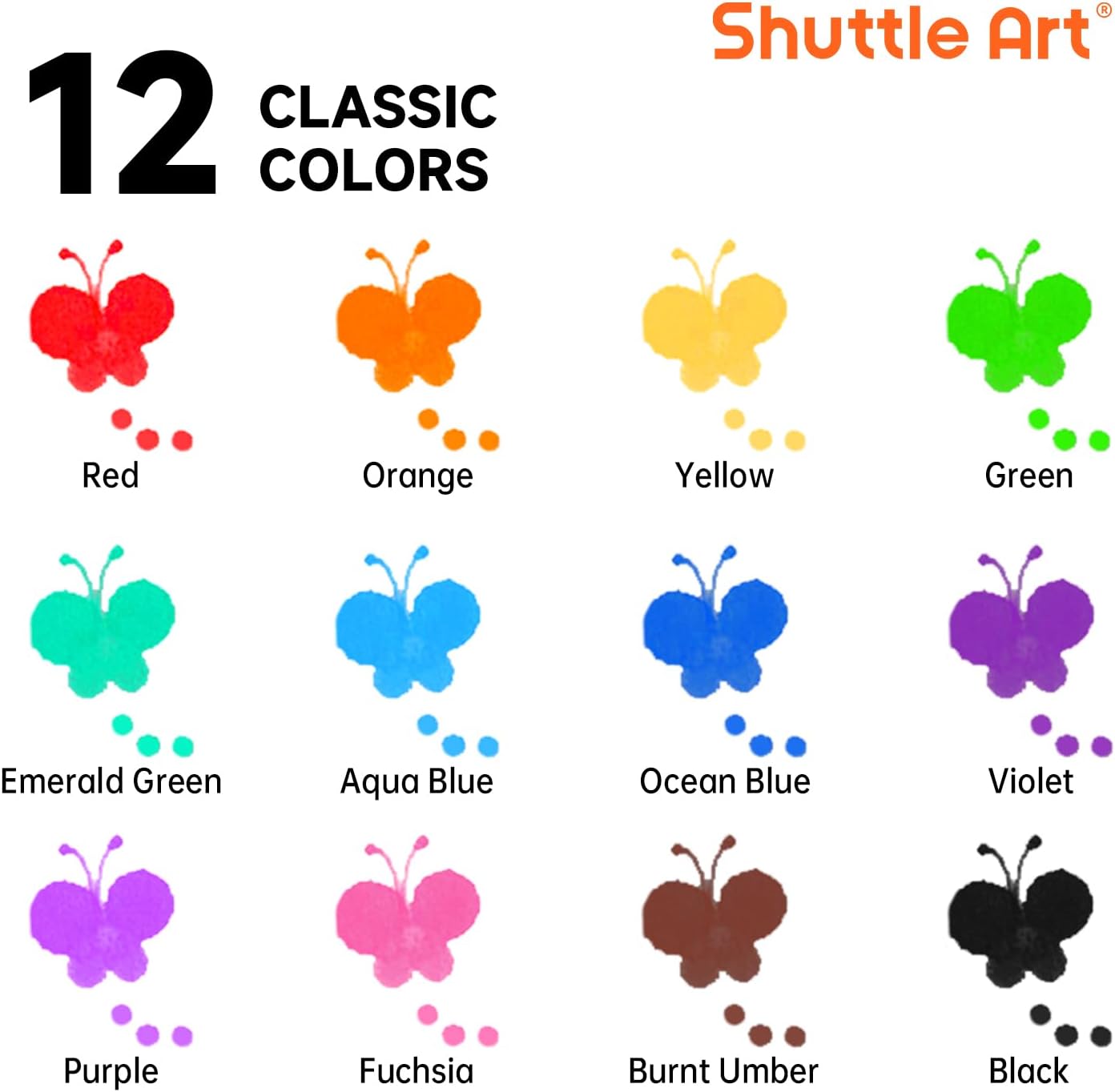 Shuttle Art Dot Markers, 12 Colors Washable Markers for Toddlers,Bingo Daubers Supplies Kids Preschool Children, Non Toxic Water-Based