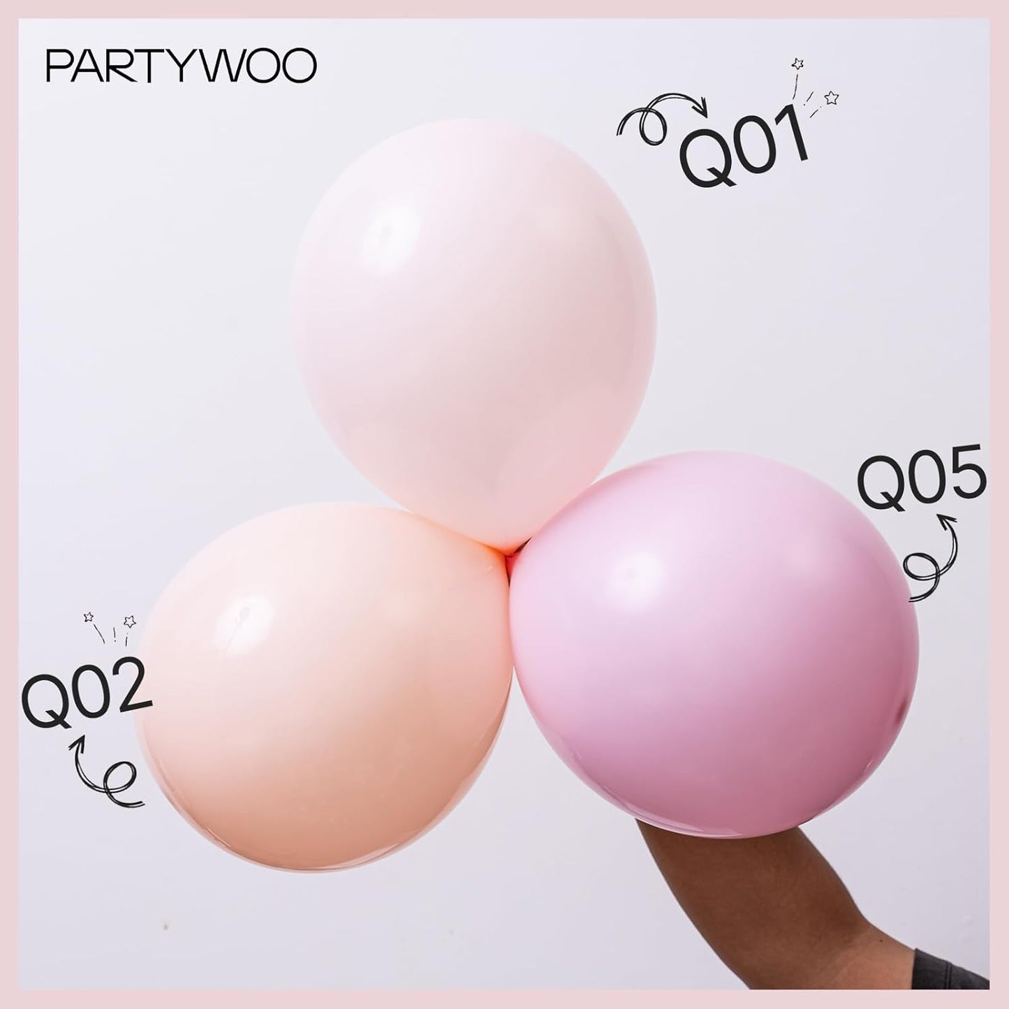PartyWoo Light Pink Balloons 100 pcs Different Sizes of 36 18 12 10 5 Inch Pastel Baby Pale Light Blush Pink Balloon Arch Kit Garland for Wedding Baby Shower Birthday Party Decorations Pink-Q01