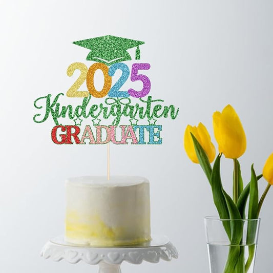 Kindergarten Grad Cake Topper,2025 Graduation Cake Topper,Peace Out Kindergarten Next Stop 1st Grade cake Decorations,2025Kindergarten Graduation Party Decorations Supplies