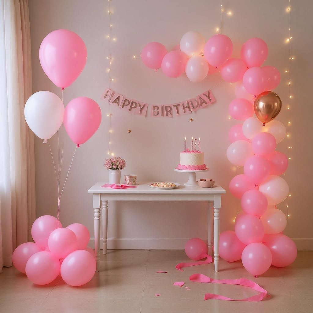 50 Pack 12 Inch Pink Latex Balloons for Party Decorations, Thick Premium Balloons for Baby Shower, Gender Reveal, Birthday, Bridal Shower, Photo Backdrop, Arch & Garland, Air or Helium