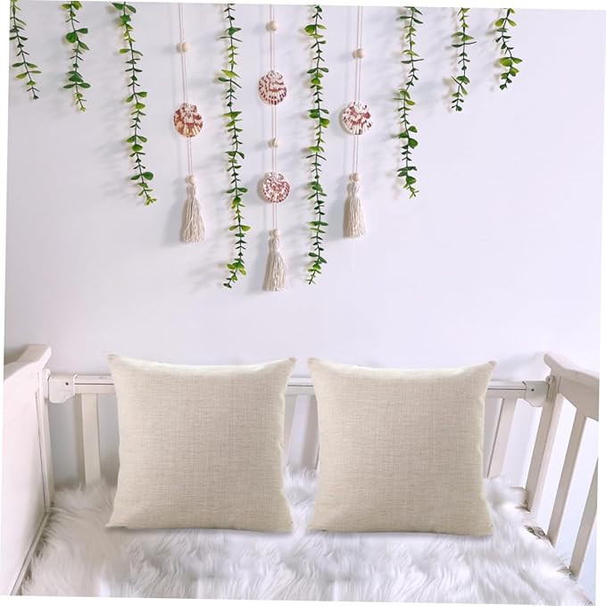 Wooden Bead Hanging Garland with Simulated Eucalyptus Leaves and Shells Lightweight Pastoral Wall Decor for Home Party Window Bedpost Shelf Photo Prop Boho Rustic Style