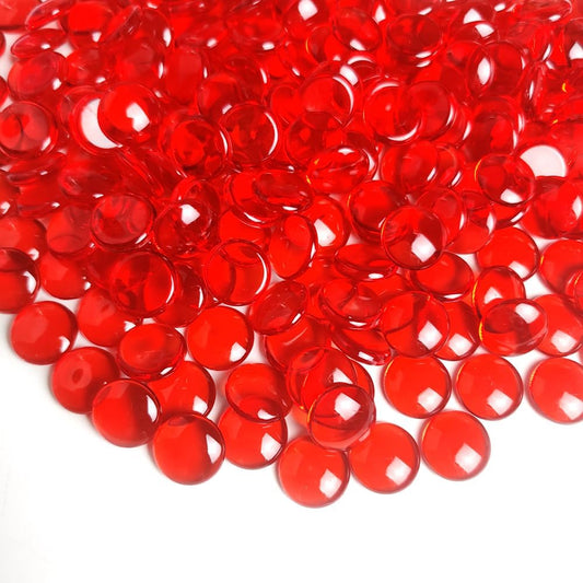 HappyFilller Fall Christmas Decoration Wedding Centerpieces 630 PCS Red Acrylic Gems Flat Marbles Gemstones for Vase Fillers,Party Confetti,Table Scatters,Floral Home Accents Decor Stones,Arts Crafts