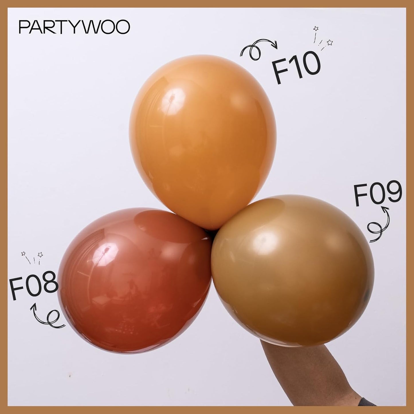 PartyWoo Brown Balloons, 101 pcs 12 Inch Boho Coffee Neutral Balloons for Baby Shower Jungle Animal Woodland Graduation Birthday Wedding Party Decorations, Brown-F09