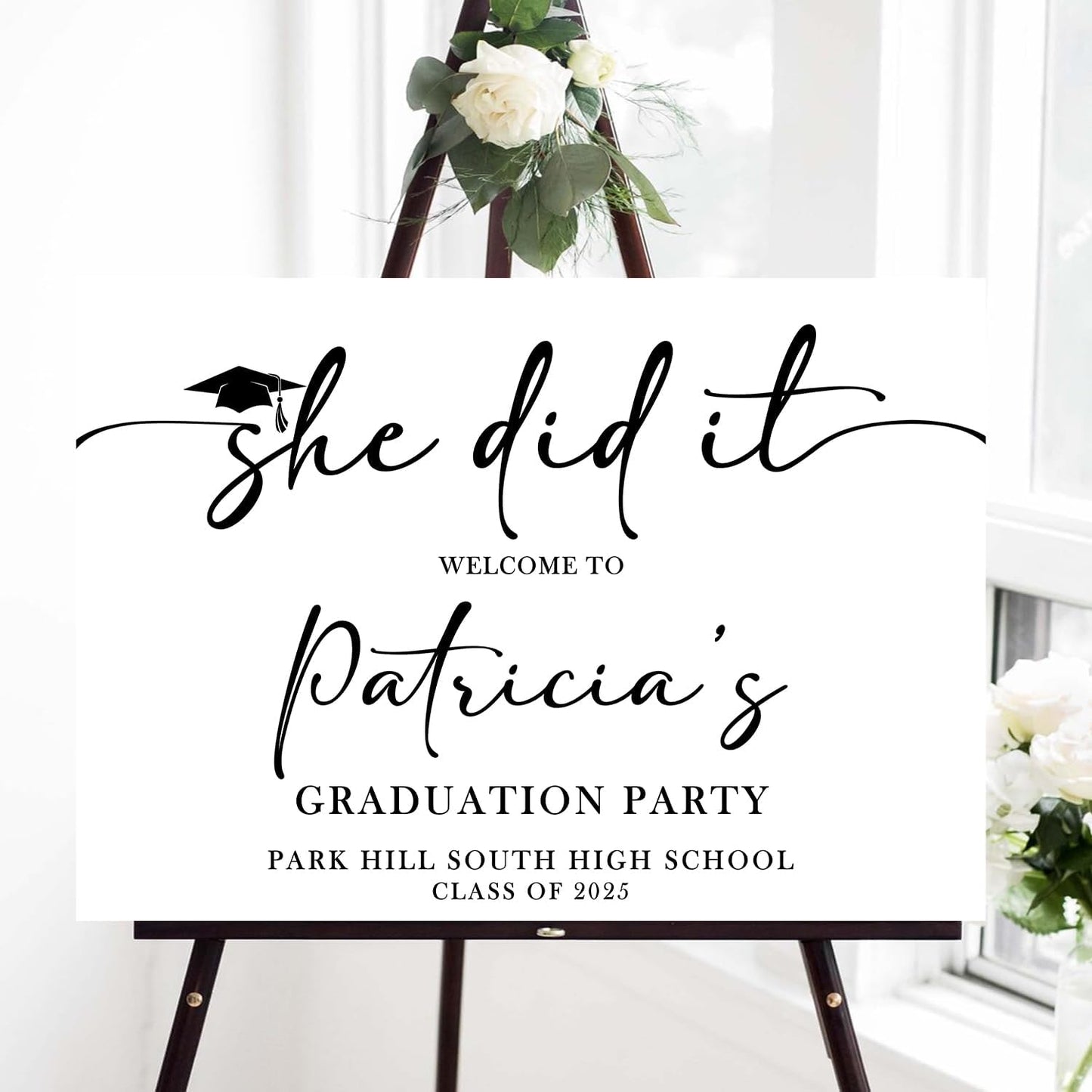 She Did It Graduation Party Welcome Sign, Graduation Party Decorations, Custom Graduation Party Sign, She Did It Graduation Sign, Modern Grad Welcome Sign, Grad Party Decorations, Grad Sign